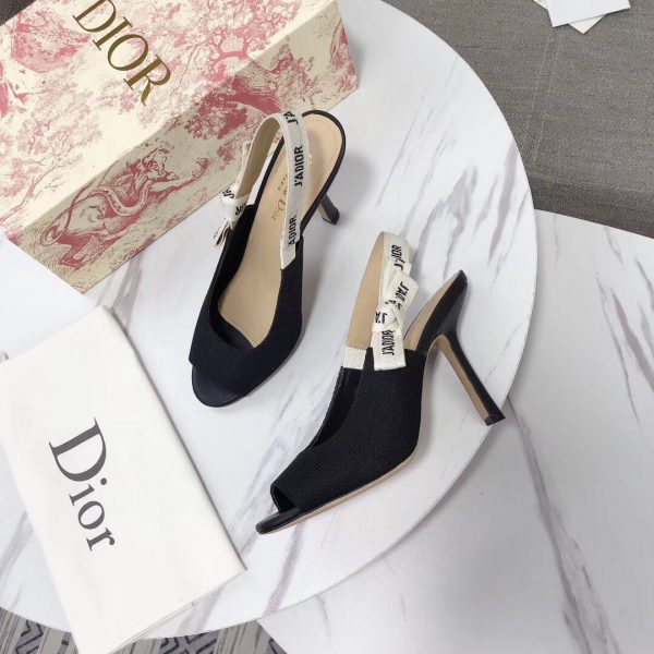 Dior J'Adior Heeled Sandals In Black Technical Fabric - Luxury Designer ...