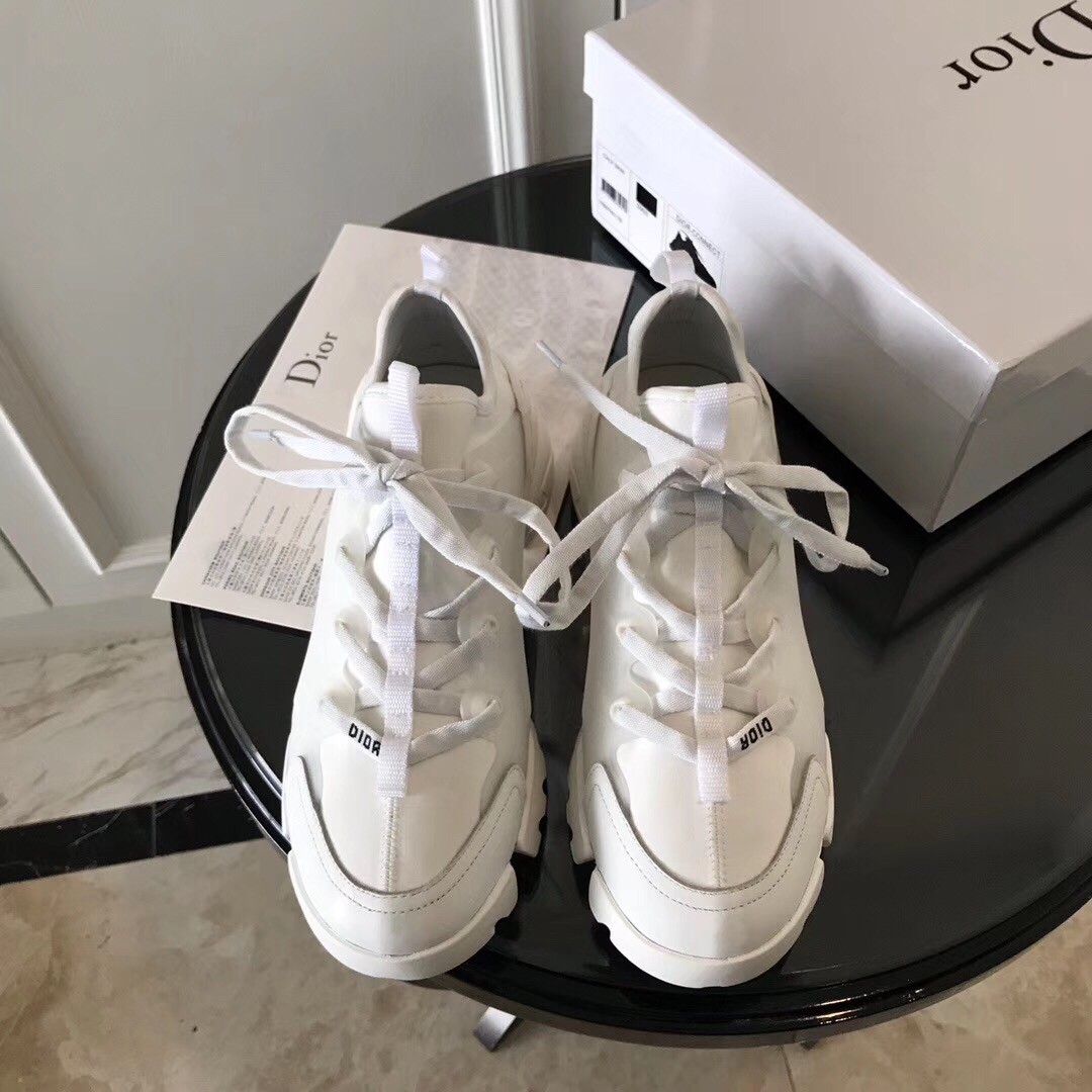 Dior D-Connect Sneaker In White Neoprene - Luxury Designer Brands